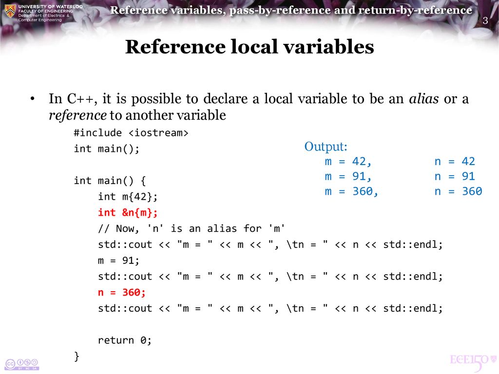 Reference Variables Pass By Reference And Return By Reference Ppt